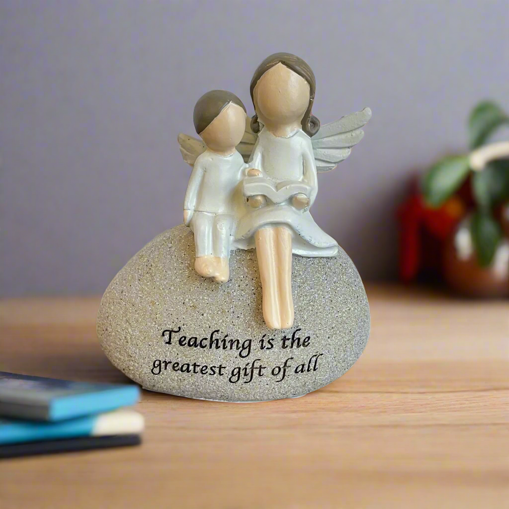 Teaching Is The Greatest Gift Of All, Sentimental Pebble Angel Figure