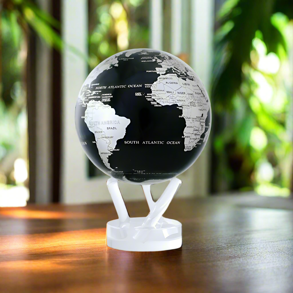 MOVA Silver and Black Map 4.5" Globe