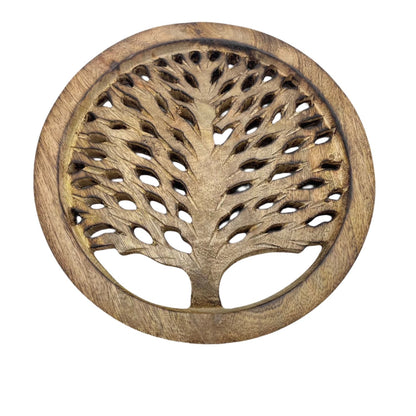 Mango Wood Tree of Life Trivet Fair Trade Product