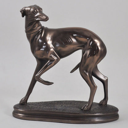 Standing Whippet Figure Cold Cast Bronze By Beauchamp Bronze