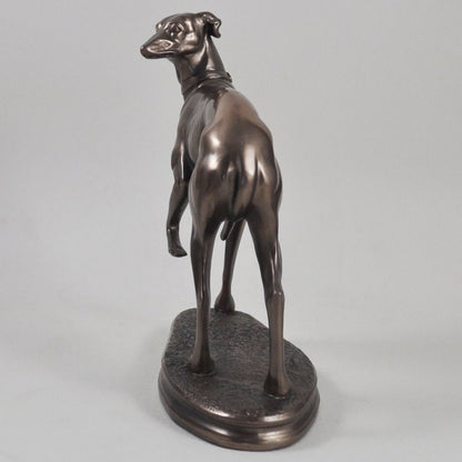 Standing Whippet Figure Cold Cast Bronze By Beauchamp Bronze