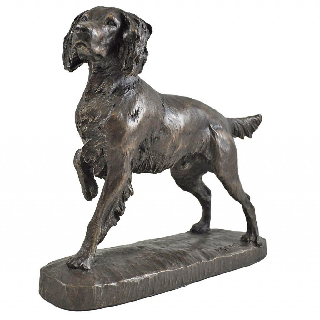 Springer Spaniel Standing Dog Figure Cold Cast Bronze By David Geenty