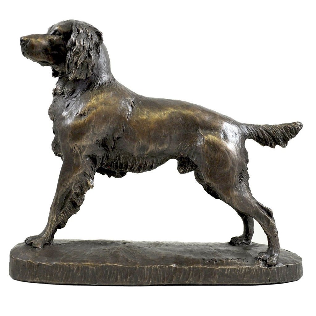 Springer Spaniel Standing Dog Figure Cold Cast Bronze By David Geenty