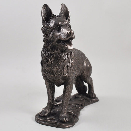 Standing German Shepherd Dog Figure Cold Cast Bronze By Beauchamp Bronze