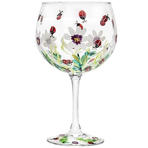 Hand Painted Ladybird Gin Glass Lynsey Johnstone