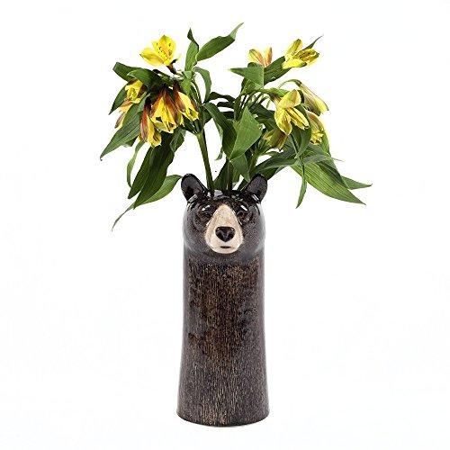 Ceramic Black Bear Flower Vase