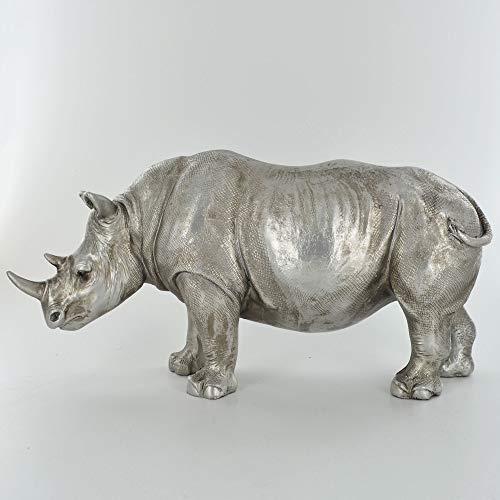 Antique Silver Finish Rhinoceros Ornament