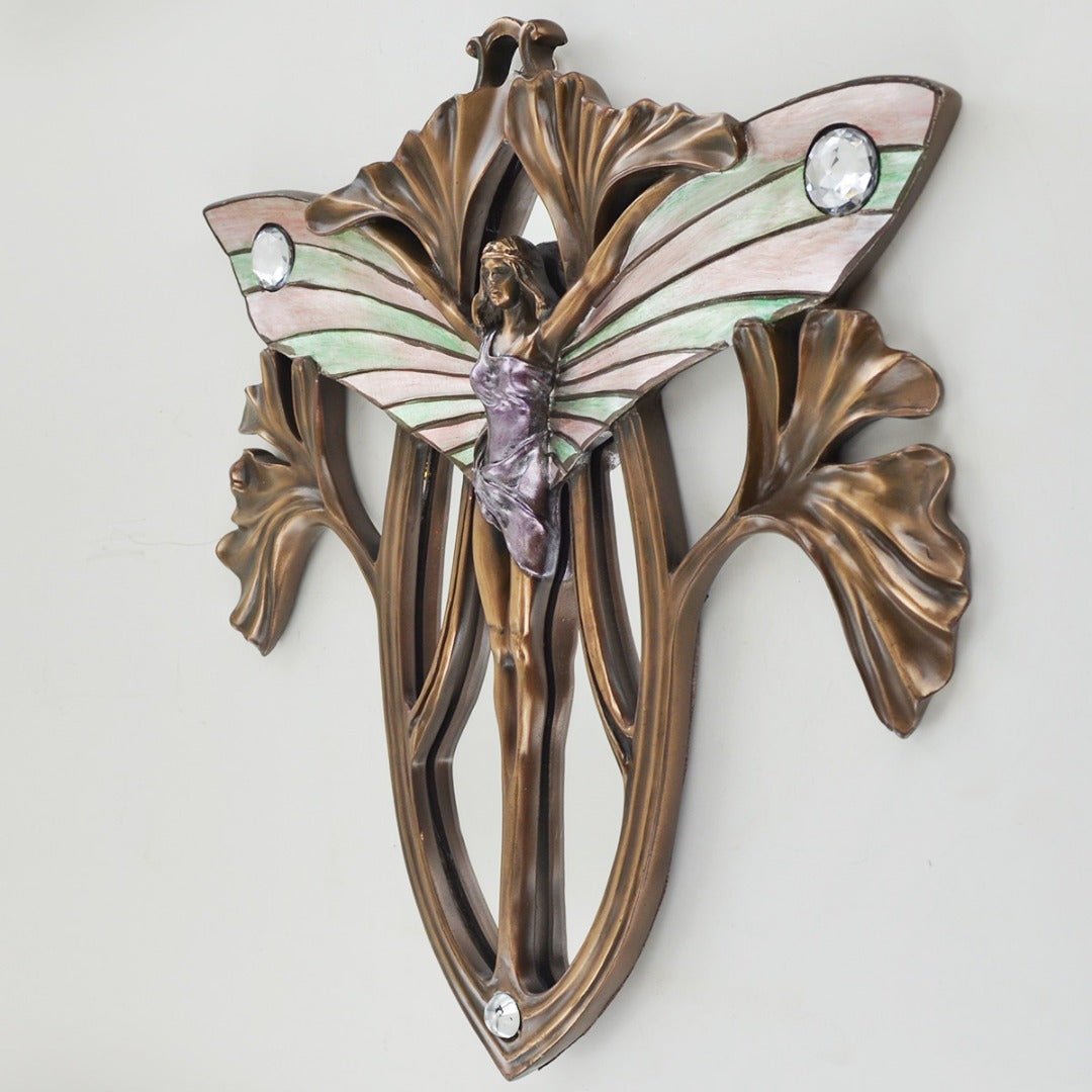 Lady Butterfly Mirror, Cold Cast Bronze Wall Decor