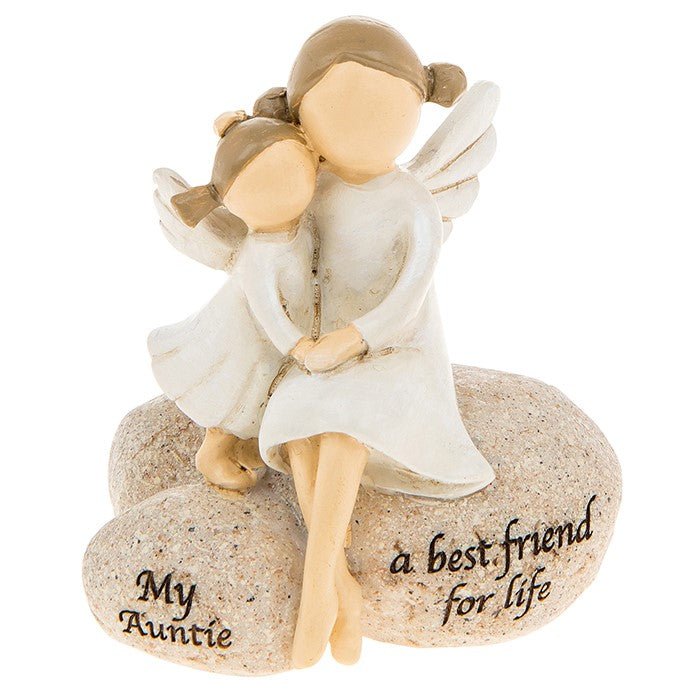 Auntie Best Friend Life Sentimental Pebble Angel Figure