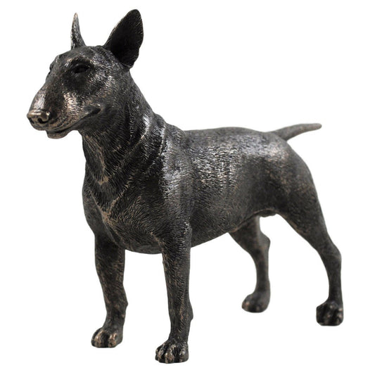Bull Terrier Dog Figure In Cold Cast Bronze