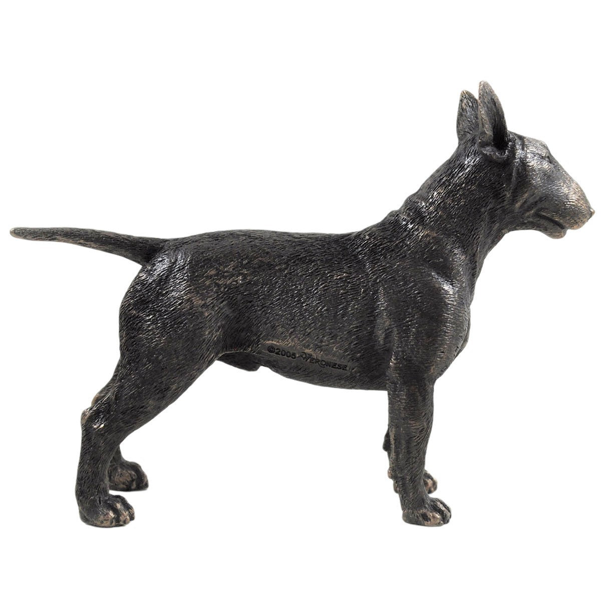 Bull Terrier Dog Figure Cold Cast Bronze