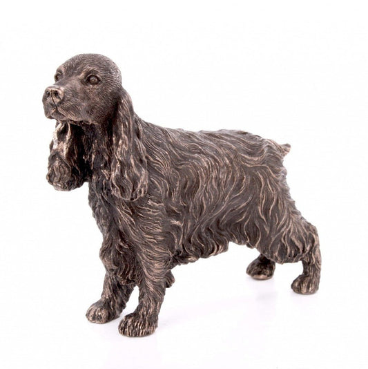 Cocker Spaniel Dog Figure In Cold Cast Bronze