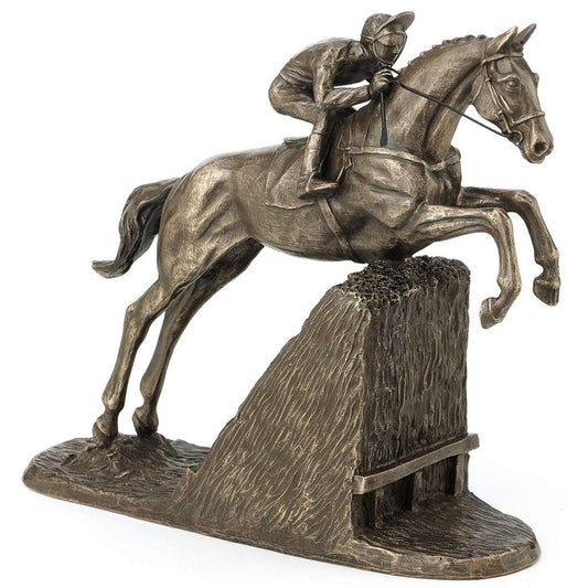 Horse Steeple Chaser With Rider By Harriet Glen Cold Cast Bronze
