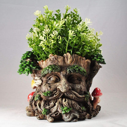 Tree Ent Face Plant Pot Holder Greenman Decorative Woodland Planter