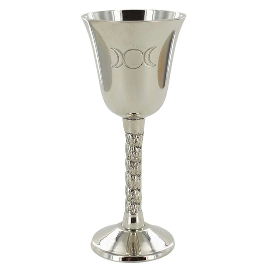 Nickel Goblet Cup With A Triple Moon Symbol
