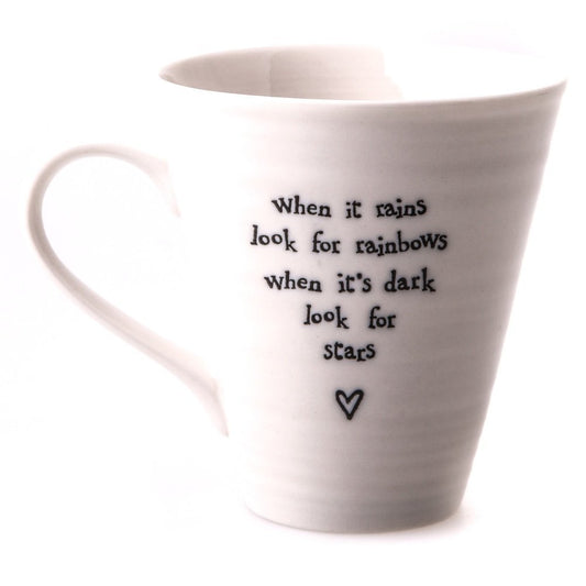 East of India Porcelain Mug When It Rains Look For Rainbows