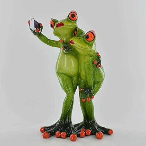 Comical Frogs Selfie Couple Small Resin Figure