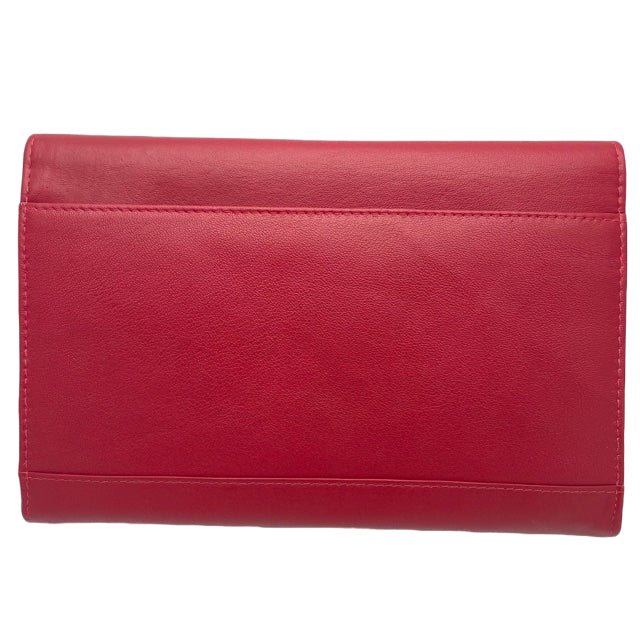 Leather Lockable Travel Wallet & Passport Holder In Red
