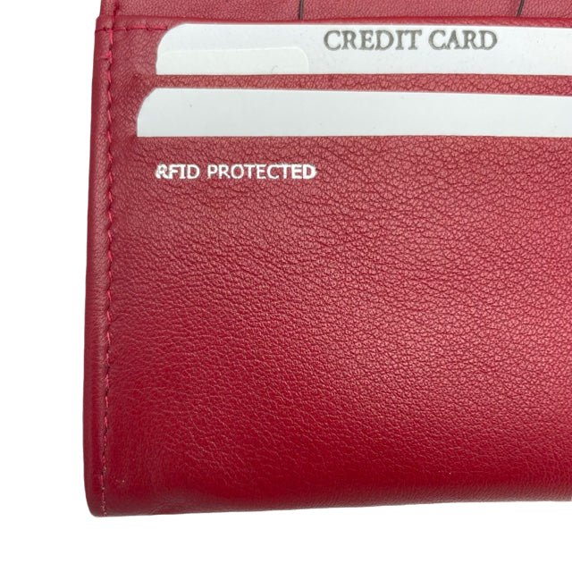 Leather Lockable Travel Wallet Passport Holder Red