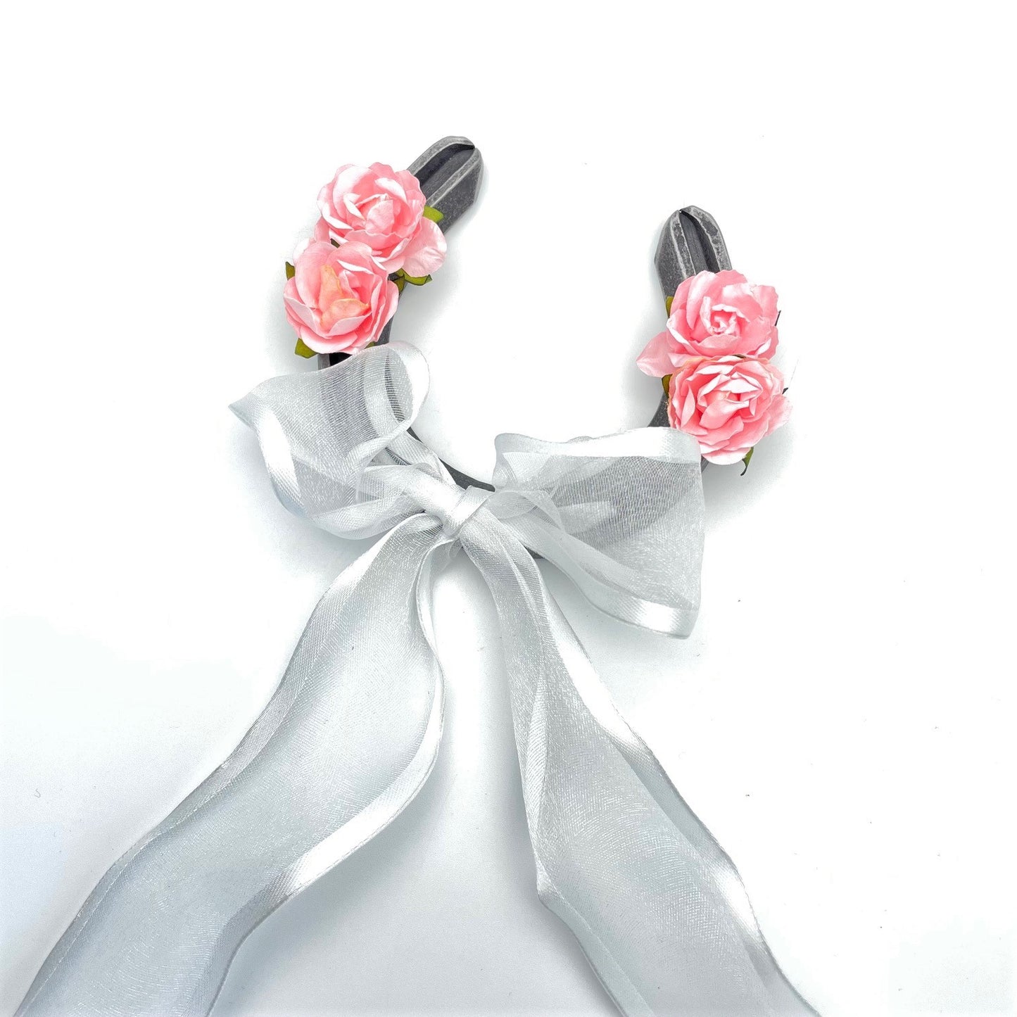 Wedding Good Luck Gift Lucky Real Pony Horseshoe Decorated With Pink Flowers