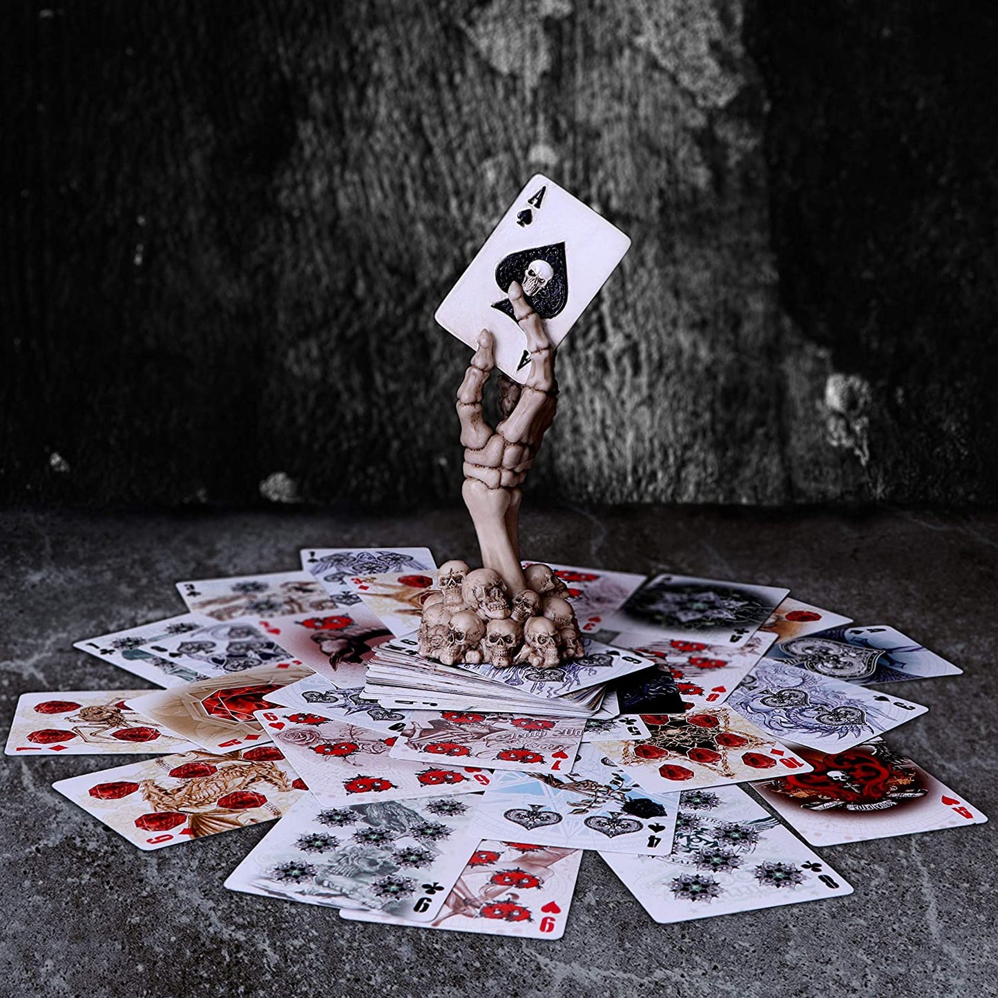 Ace Sleeve Skeleton Hand Spades Card Figure