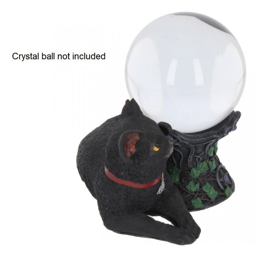 Cosmo Black Cat Crystal Ball Holder Nemesis Now