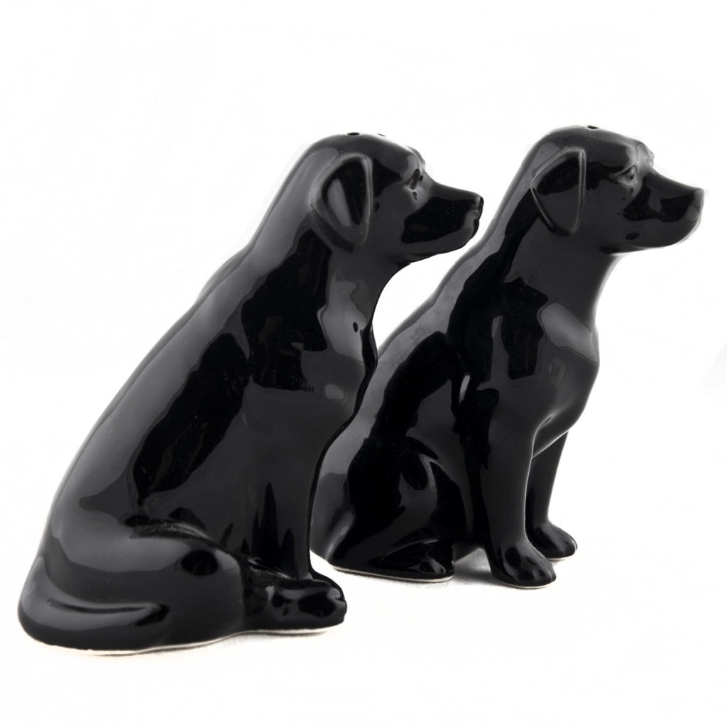 Black Labrador Salt Pepper Shakers Quail Ceramics