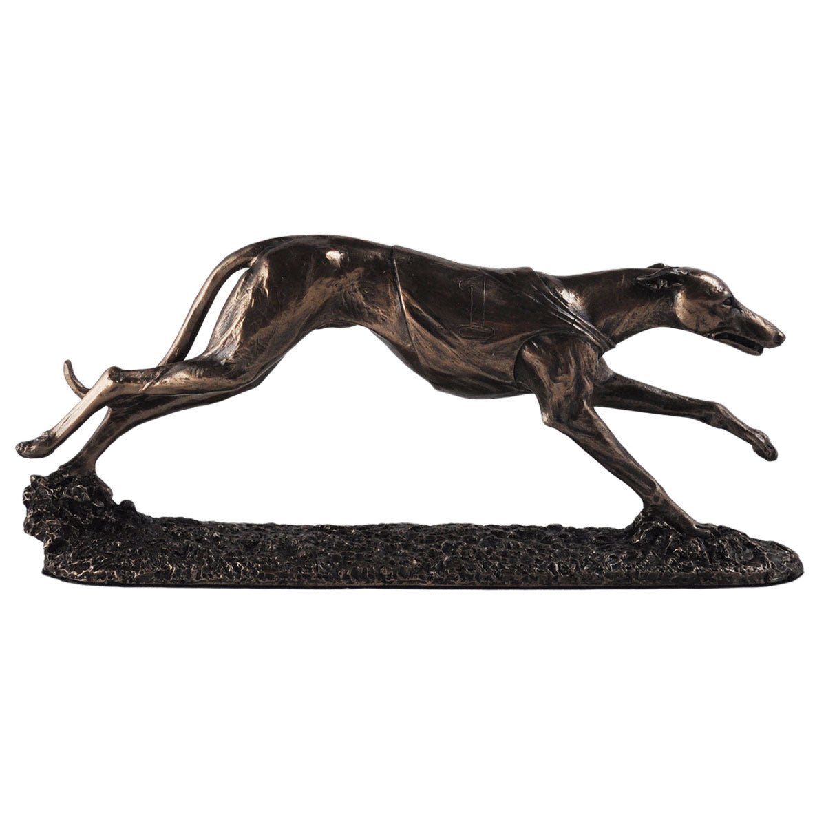 Single Racing Greyhound Figure Cold Cast Bronze