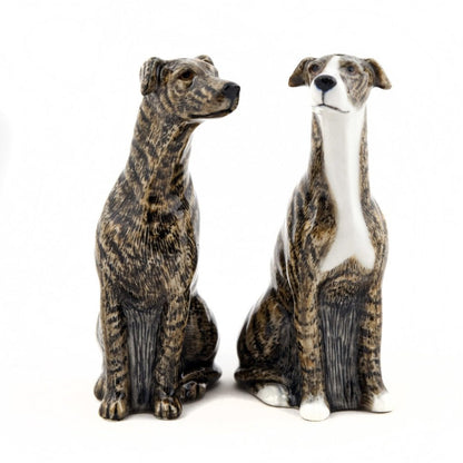 Ceramic Greyhound Dog Salt Pepper Pots Quail