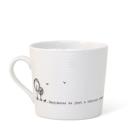 East India Wobbly Porcelain Mug Happiness Just Biscuit Away