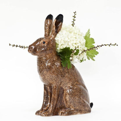 Ceramic Hare Flower Vase Quail