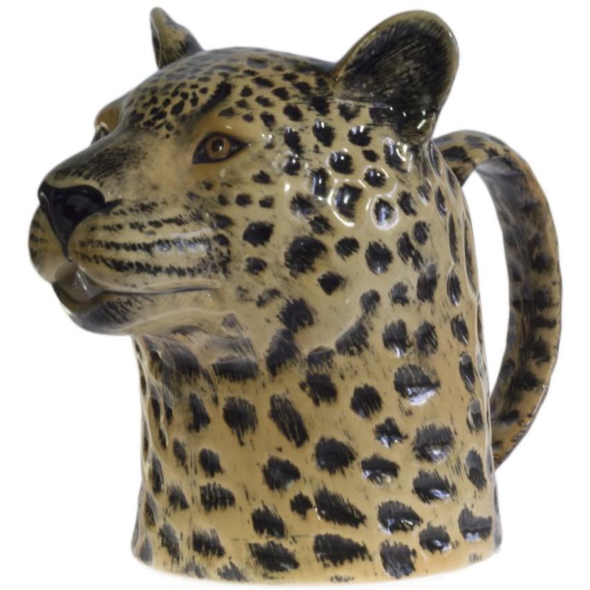 Ceramic Leopard Face Jug Quail