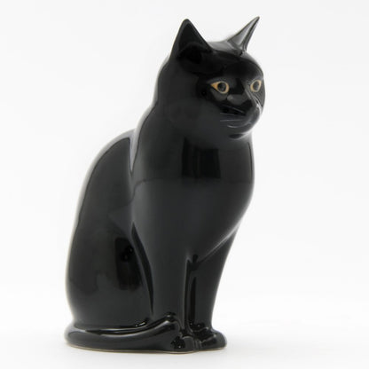 Lucky Black Cat Large Flower Vase Quail Ceramics