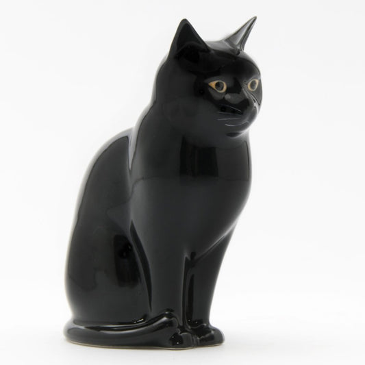 Lucky Black Cat Large Flower Vase