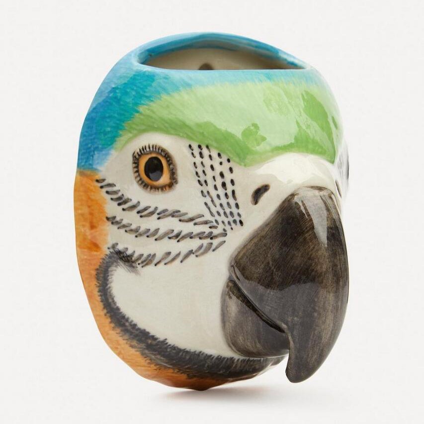 Ceramic Macaw Parrot Wall Mounted Vase Quail