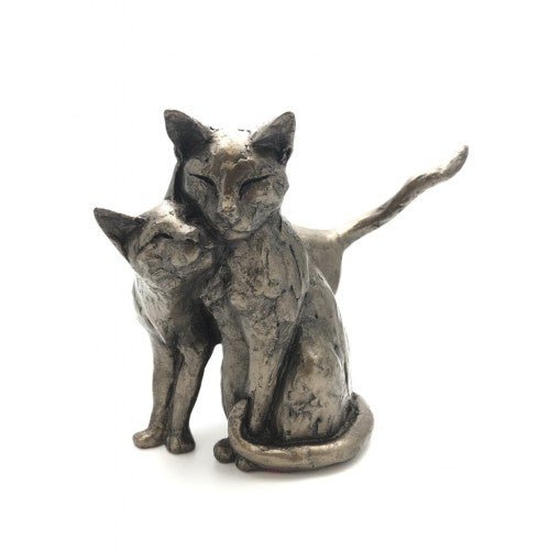 Frith - Making Friends Double Cat Sculpture By Paul Jenkins