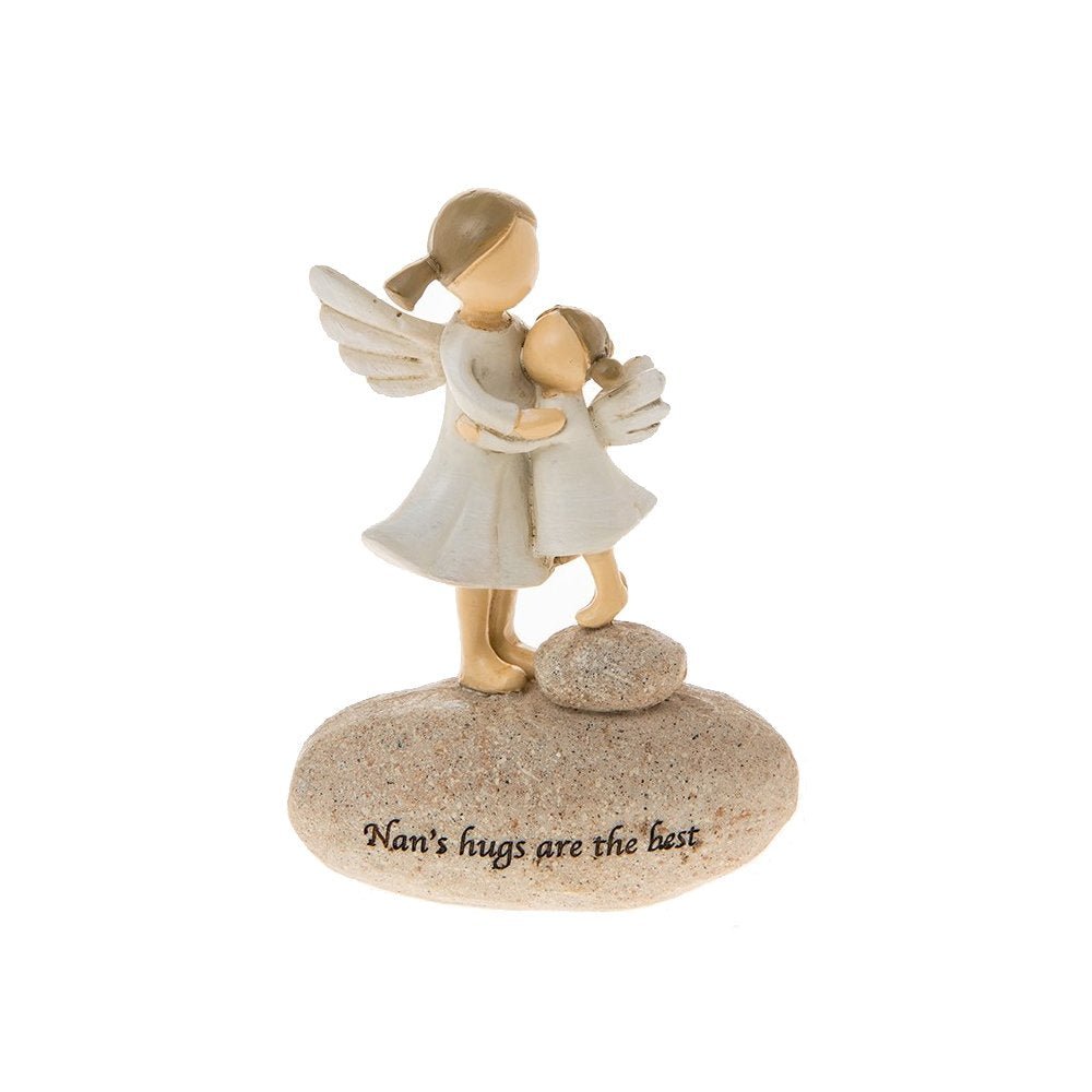 Nan Hugs Best Sentimental Pebble Angel Figure