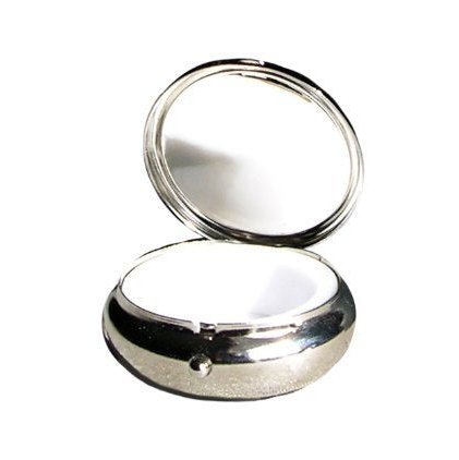 Shamrock Design Enamel Silver Plated Pill Box
