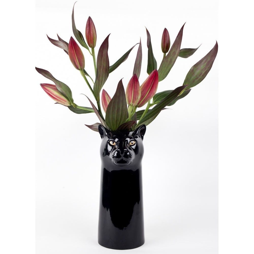 Ceramic Panther Flower Vase Quail