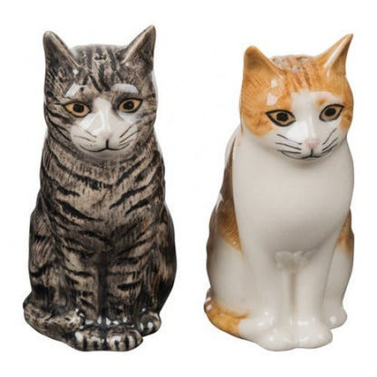 Ceramic Patience Squash Cat Salt Pepper Pots Quail