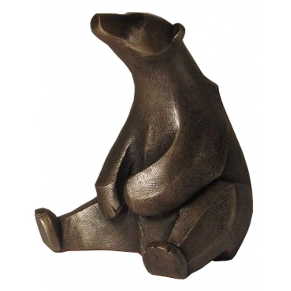 Frith Sitting Polar Bear In Cold Cast Bronze Art Doco Style Made In UK