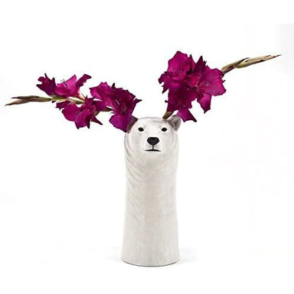 Ceramic Polar Bear Flower Vase Quail