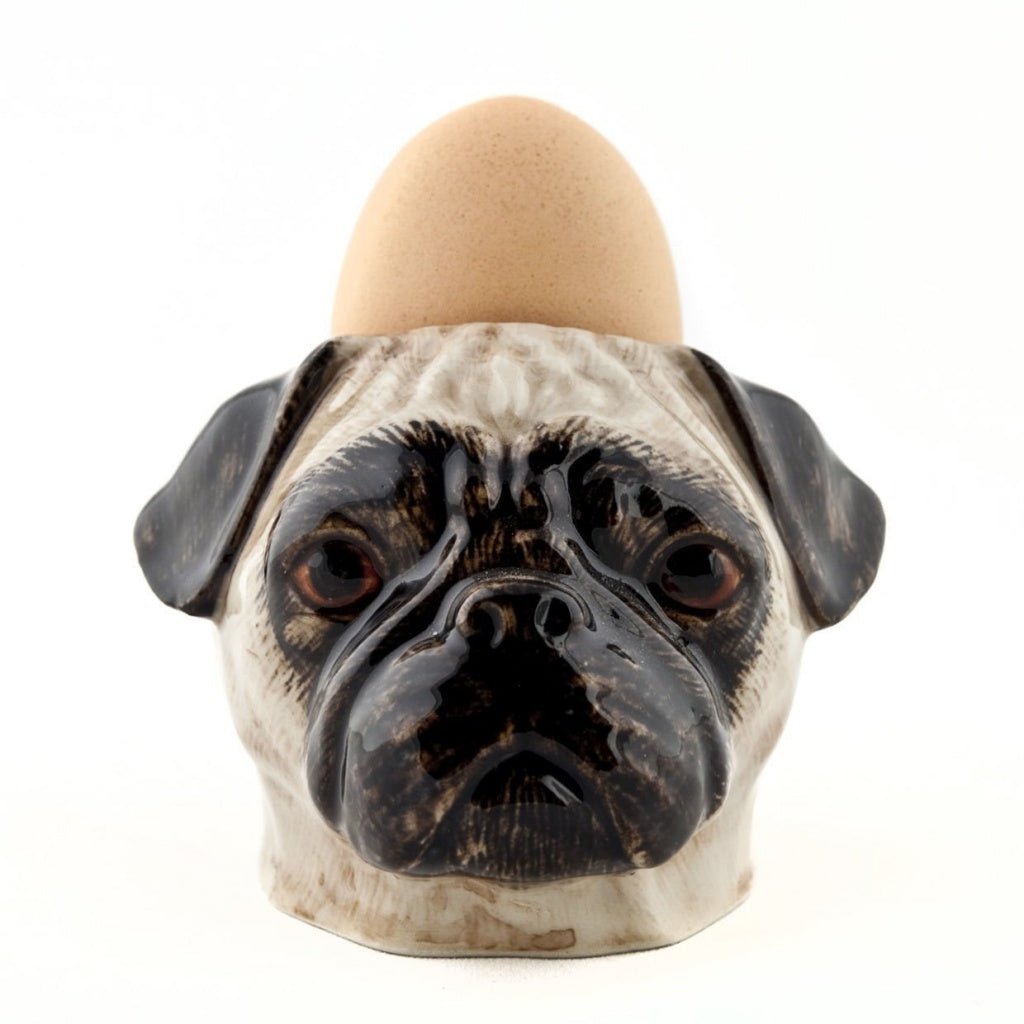 Ceramic Pug Dog Face Egg Cup Quail