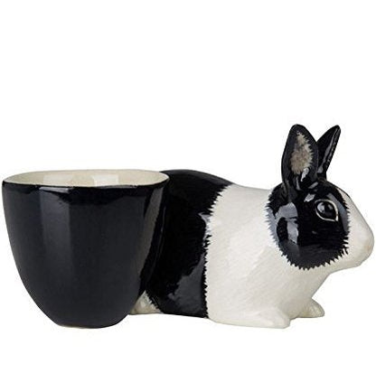 Black White Dutch Rabbit Egg Cup Quail