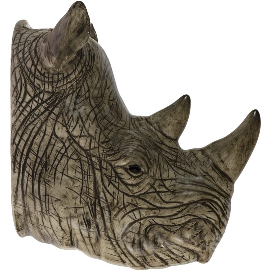 Ceramic Rhino Wall Mounted Vase Quail
