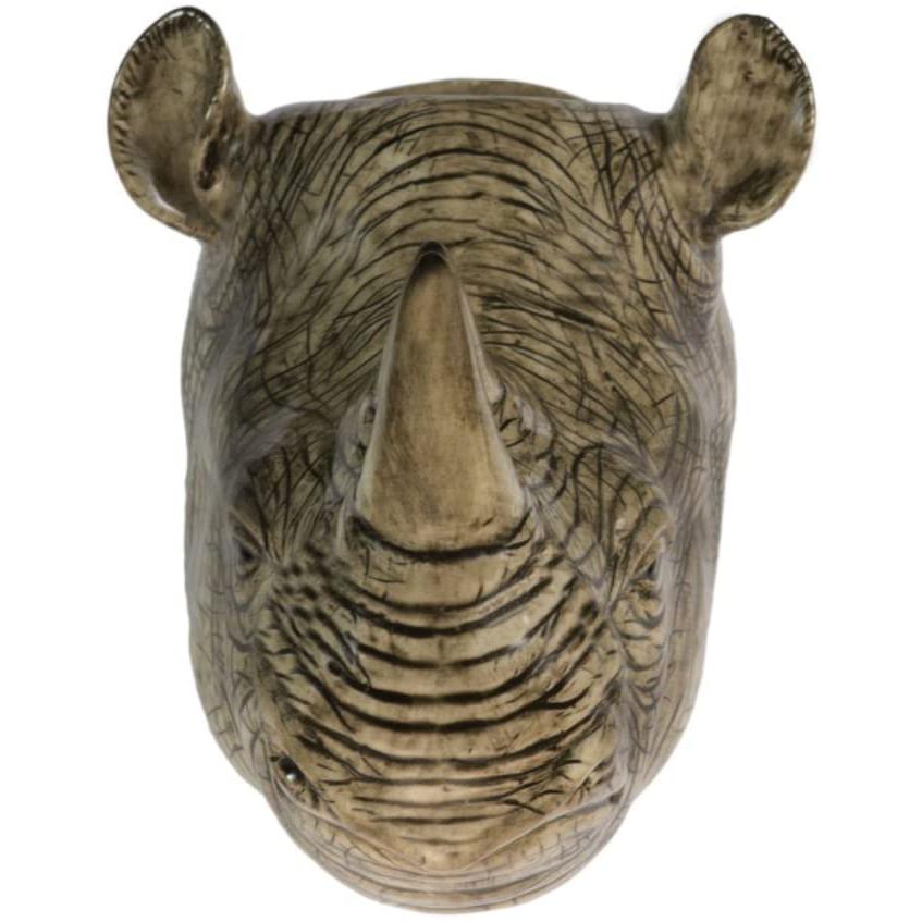 Ceramic Rhino Wall Mounted Vase Quail