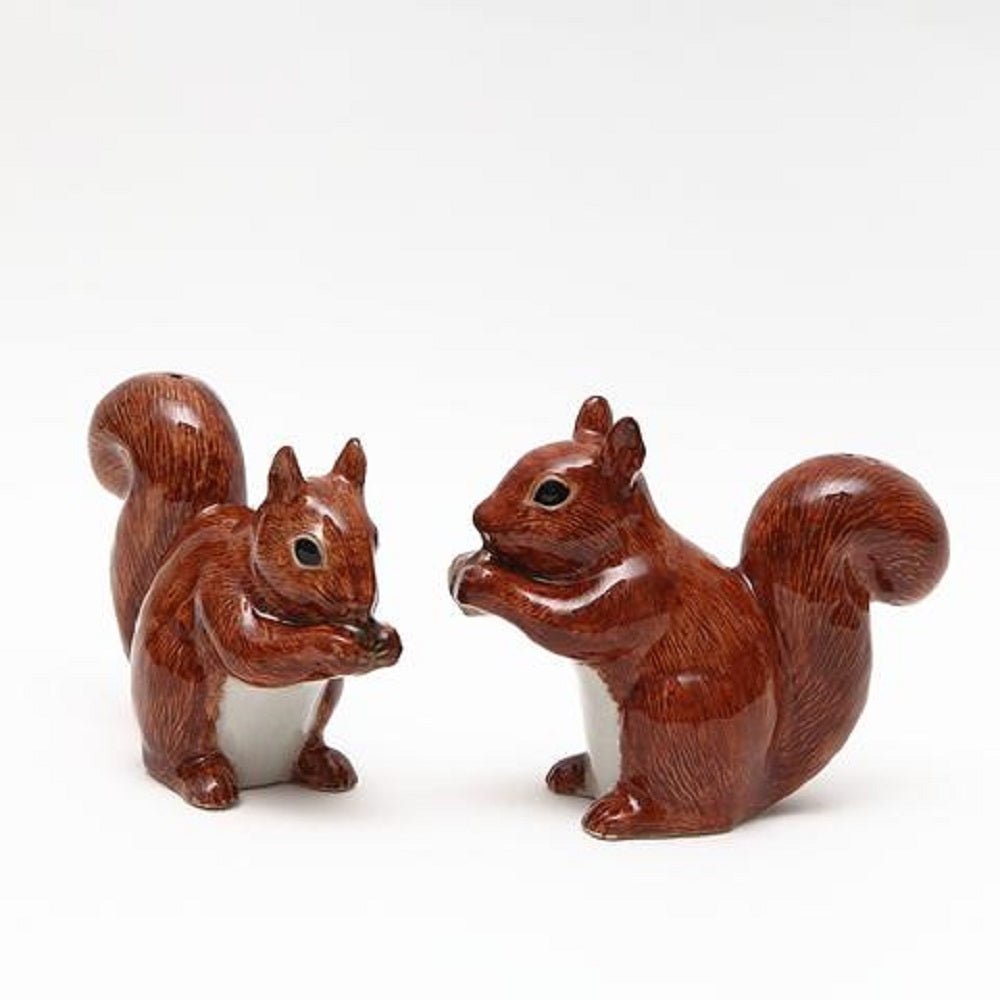 Ceramic Red Squirrel Salt Pepper Pots Quail