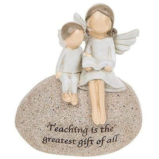 Teaching Is The Greatest Gift Of All, Sentimental Pebble Angel Figure