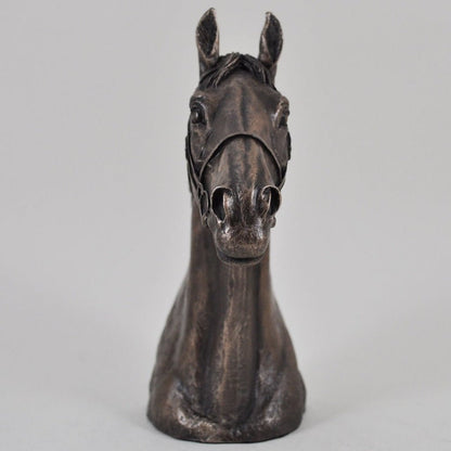 Horse Head Figure David Geenty Signed Cold Cast Bronze Thoroughbred