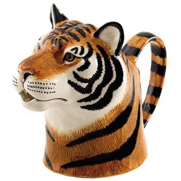Ceramic Tiger Face Jug Quail